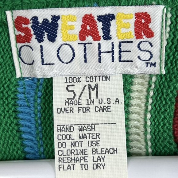 3D Colorful Rainbow Knit Vest Sweater Clothes S/M Tank Top VTG USA Artsy Retro - Picture 12 of 13